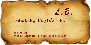 Lehotzky Boglárka névjegykártya